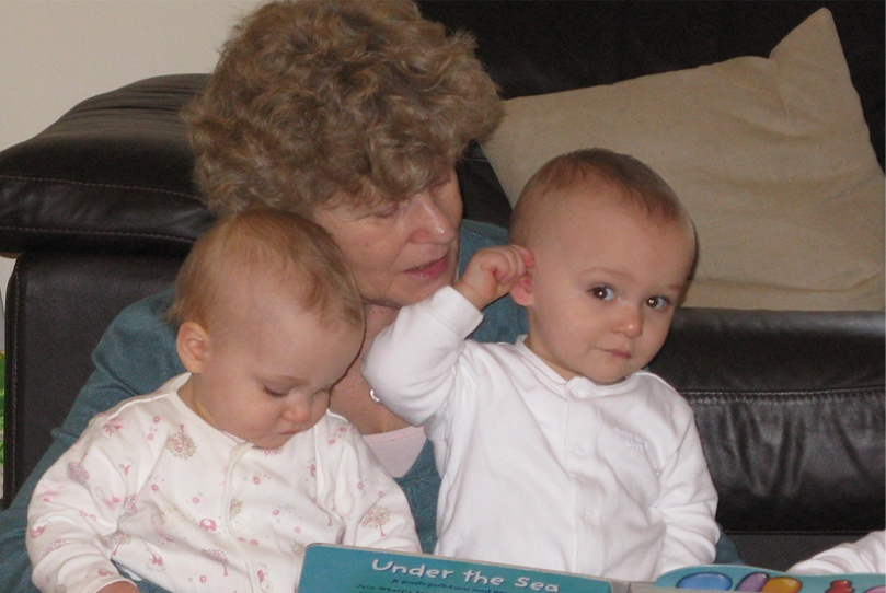 Shelagh Moore with her grandchildren